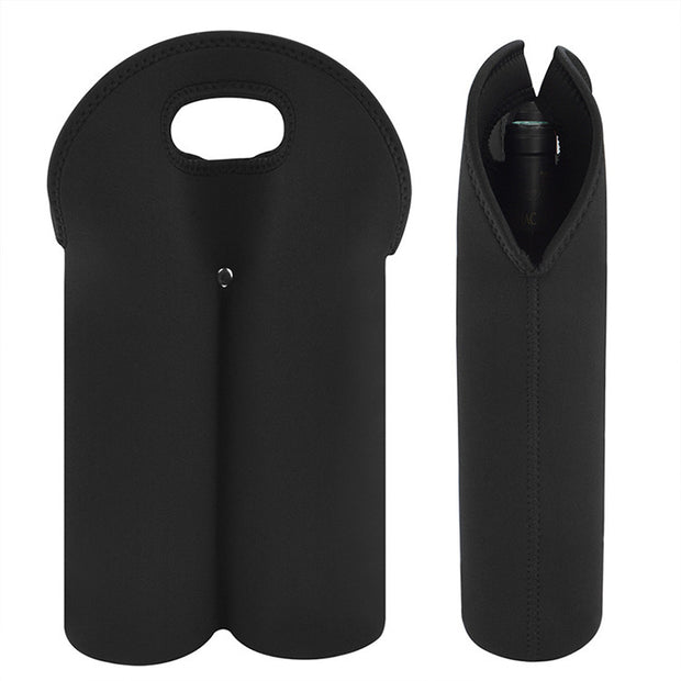 Double Wine Bottle Cooler Neoprene Red Wine Bottle Cooler Black