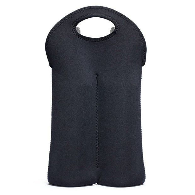 Double Wine Bottle Cooler Neoprene Red Wine Bottle Cooler Black