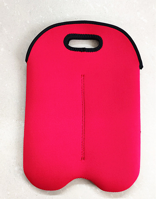 Double Wine Bottle Cooler Neoprene Red Wine Bottle Cooler Black